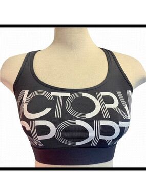 Victoria sport gray white logo sports bra size M